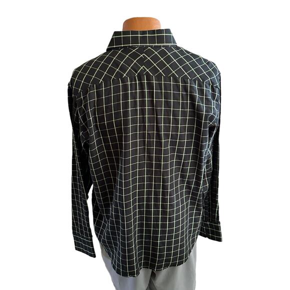 Bruno Men’s Black and Green Checkered Dress Shirt, Size Large, NWT - Picture 2 of 6